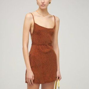 Anemos The Km Tie Printed Cupro Mini Dress